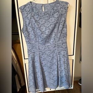 Pale blue lace lined summer dress good condition